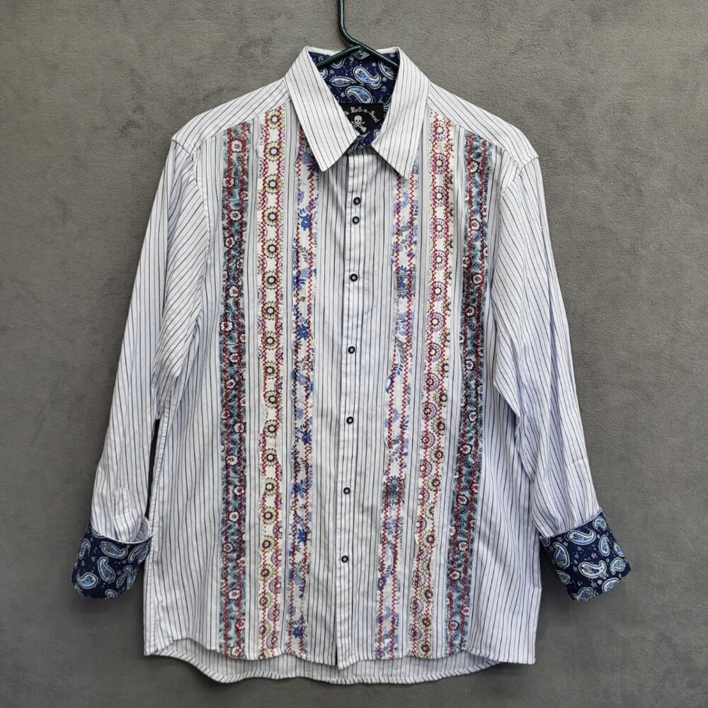 Rock Roll n Soul‎ Flip Cuff Embroidered Button Shirt Mens Size Large Western